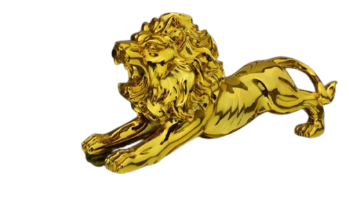 golden lion resin art decoration